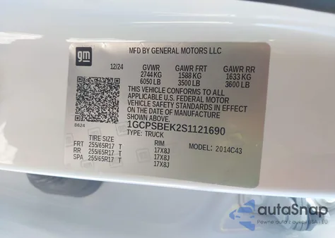 2025 Chevrolet Colorado 2Wd Wt from USA, damaged, VIN 1GCPSBEK2S1121690